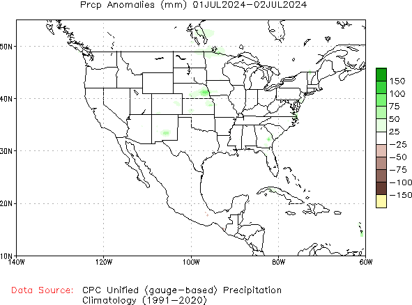 July to current Precipitation Anomaly (millimeters)
